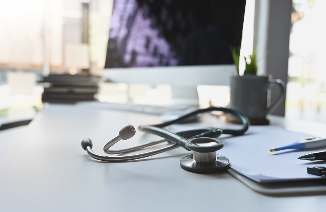 Stethoscope on a desk